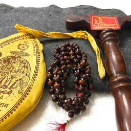 Patitpavan Premium Meditation Combo Grey Woollen Aasan with Gomukhi,Lal Chandan Mala & Jap Mala Stand/Completely Handcrafted Perfect Mat for Meditation & Prayers Worshiping. image 2