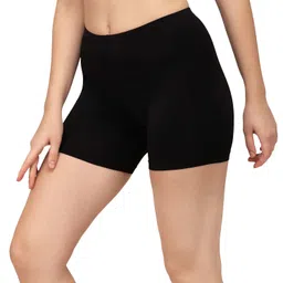 SOIE Women's Mid Rise Soft Polyamide Spandex Mid Thigh Length Cycling Shorts image 3