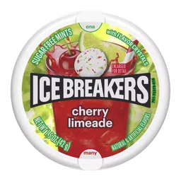 decadent foods Ice Breaker Cherry Limeade Sugar-Free Mints with Flavor Crystals, 42g (From USA) New Flavour image 1