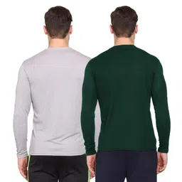 tqh Solid Men Full Sleeve Round Neck Black, Navy Blue T-Shirt image 2