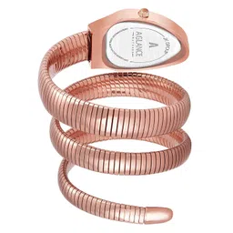 aglance Rose Gold Women's Watch Embrace The Latest Trend with Stylish Snake Design Metal Strap Dial Bracelet image 4