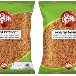 Double Horse | Payasam | Roasted Natural Vermicelli - 400 g (Pack of 2)| Roasted Seviyan | Roasted Sevai |Roasted Semiya| Ready to Cook image 1