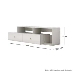 Bniture TV Unit for Living Room, Bedroom Unit Base Mount with Storage Ideal for TV Upto 65" (Frosty White) image 2