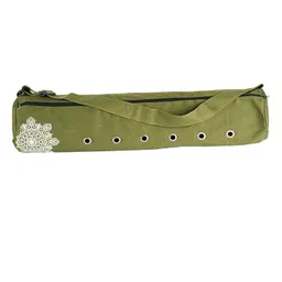 Enakshi (LABEL) Creations Yoga Mat Bag Breathable Fitness Pouch Canvas Wear Resistant Yoga Mat Carrier GreenSporting Goods|Fitness Running & Yoga|Yoga & Pilates|Mat Carriers & Bags image 1