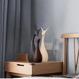 xtore Xtore® Home Decor Lucky Deer Family Matte Finish Ceramic Figures - (Set of 3, Matte Brown) image 2