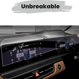 RGY Screen Guard For Kia Seltos Facelift 2023 X Line Accessories Dual Screen infotainment system with AC Protection film - 10.25" inch Matte image 5