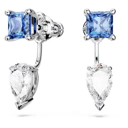 swarovski Mesmera Earring Jackets, Mixed Cuts, Detachable, Blue, Rhodium Plated For Women image 1