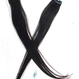 generic 2 Pcs Single Clip Human Hair Side Covers Up Patches Extension For Women Girls Natural Black Brown 14 Inches image 2