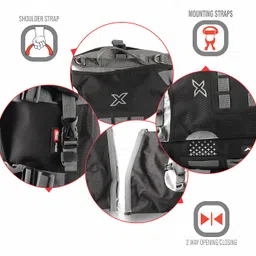 axor Tail Bag 25 Lts-1680D Oxford Coated PVC Coated Backpack (Poly Vinyl Chloride), Black image 5