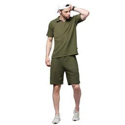 rigo Cotton Blend Waffle Knit Self Textured Co-Ord Set For Men's|Night Suit Set|Lounge-Wear Pajama Set|Night Wear, Beach Wear, Vacation Wear image 1