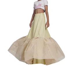 efashions Women's Cotton Cancan Skirts Hoop Less Underskirt Petticoat With Adjustable Length Gold Skirt | Daily Use Regular Wear (Xl Size) image 1