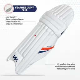 DSC Attitude Cricket Batting Legguard for Mens, Color - White, Size - Mens, Right Hand image 2