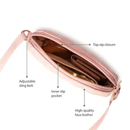 fastrack Quilted Sling Bag for Women, Girls and Ladies with Top Zipper image 3