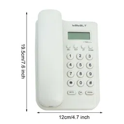 Corded Basic Landline Phone, TelPal FSK/DTMF Simple Caller ID Telephone with LCD Incoming Call Number Display, Small Desk/Wall Mountable Analog Phone for Home Office (White) image 2