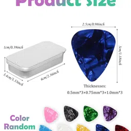 oxyglobe 10 Pcs Guitar Picks, Guitar Accessories Includes Case Picks for Acoustic Multicolor Plectrum Finger Protector for Beginners and Music Enthusiasts image 2