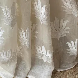 Aika Creation Women's Chanderi Embroidered Saree Chanderi Lotus-New image 4