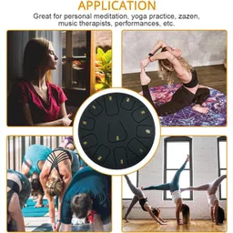 Essenza 11 Notes 8 Inch Grey Bali Hai Alloy Steel Tongue Drum Perfect Percussion Musical Instrument for Kids and Adults Handpan Drum for Meditation, Yoga Includes Mallets, Finger Picks & Travel Bag image 5