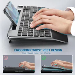 JOYACCESS Ergonomic Wireless Keyboard-Black Grey image 2