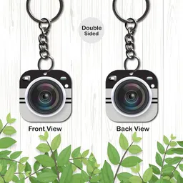 signoogle Camera Theme Keychain Bike/Car/Men/Women/Bag Key Tag Keyrings Multicolored (2.5 x 2.5 Inch) image 2