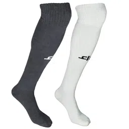HEELIUM Bamboo Football Knee Length Socks For Men & Women|Odour Free, Superior Grip & Cushioned Base|3X Softer Than Cotton Stockings, White image 1