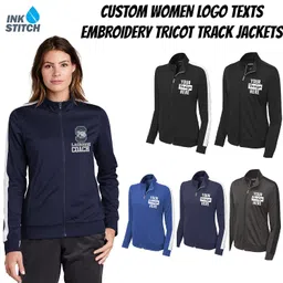 ink stitch Women Lst94 Custom Design Logo Name Texts Stitching Tricot Track Jackets image 3