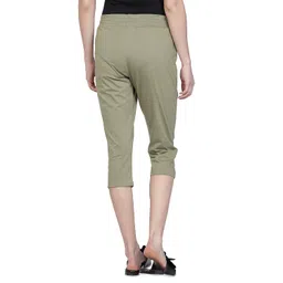 club a9 Womens Regular Fit Solid Cotton Capri Pant for Daily Casual Wear image 3