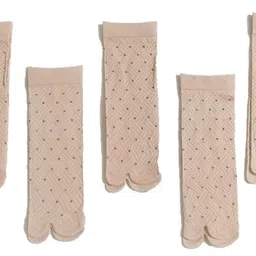 mysha Pack of 10 Ultra-Thin Transparent Nylon Summer Skin Socks for Women/Girl's (Ankle Length) with Thumb (One Design, Pair of 10) image 1