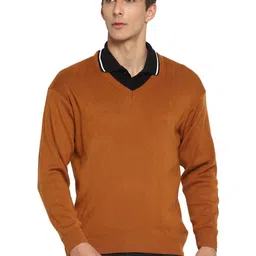 alan jones clothing Men's Acrylic V-Neck Sweater image 1