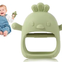 KESI ORNAMENTS Baby Teething Toys, Teethers for Babies 3-6 Months, BPA Free Baby ChewToys, Teether Mitten Teething Toys with Soft Texture for Sensory Exploration and Itching Teething Relief(Green) image 1