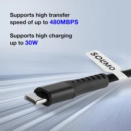 Amazon Brand - Solimo Fast Charging Braided Type C Data Cable Joint, Suitable For All Supported Mobile Phones (1 Meter, Black) image 4