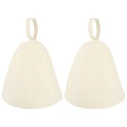 Yardwe 2pcs Original Wool Sauna Hat Russian Felt Bath Hat Vaporarium Hat for Women and Men White image 1