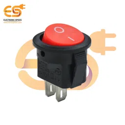Electronic Spices KCD11 3A 250V AC Red Color 2 pin SPST Round Mini Plastic Rocker Switch (Pack of 10) image 2