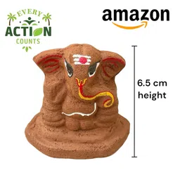 Sow and Grow Plantable Seed Ganesha 6.5 cm with Marigold Seeds | Grow Kit with Pot and Soil | Eco Friendly Diwali Gift, Wedding Gift image 3