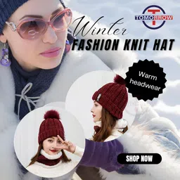 tomorrow fashion Tomorrow Winter Beanie Hat Scarf Set for Women & Men - 2-in-1 Warm Headwear with Ear & Neck Cover - Knit Hat, Scarf & Ski Gift - Cold Weather Gear for Outdoor Activities image 5