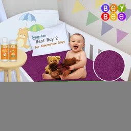 BeyBee Instadry Anti-Piling Fleece Extra Absorbent Quick Dry Sheet for New Born Babies, Bed Protector Mattress, Reusable Waterproof Baby Cot Sheet for Toddler Infant, Small Size 50x70cm, Rani Pink image 2