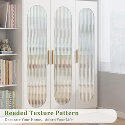 CREON Fluted Window Privacy Glass Film Reeded Window Film,Office Home Privacy 3D Fluted Frosted Sticker (40X243/Cm, Fluted Frosted Film) image 4
