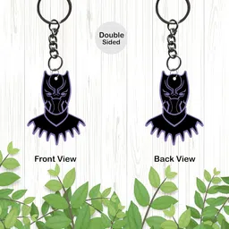 signoogle Superhero Face Printed Wooden Keychain Bike/Car/Men/Women/Kids/Bag Key Tag Keyrings Multicolored (2 x 1.5 Inch) image 2