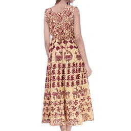 monique Brand Present Latest Trendy Traditional Long Cotton Designer Middi/Frock Dress for Women (MQ-MD|| HIRAN-KERI-||-M-16__Free Size__) Red image 4