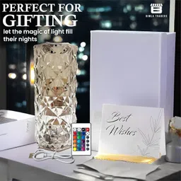 CRAE Crystal Table Lamp Color Changing, Diamond & Transparent 3D Light for Bedroom, Living Room, Party Dinner Decor image 5