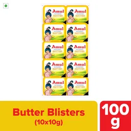 Amul School Pack Butter- Pasteurised, 100g , 10 chiplets image 3