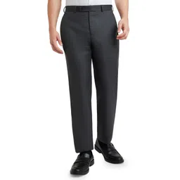 park avenue Men's Regular Fit Structure Pattern Poly Viscose Blend Flat Front Formal Trouser image 1