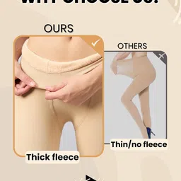 blinkin Soft Touch Thermal Skinny Tights For Women - Ultimate Warm Fleece Leggings For Women, Thermal Winter Tights, Free Size (26Inch Waist To 34Inch) image 3