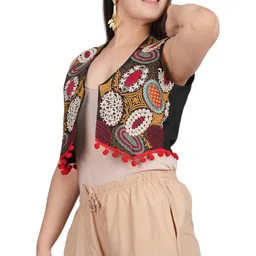 prijam Women's Embroiderd Ethnic Shrug or Jacket RL92 and Special Embroidered Cotton Koti/Jacket/Waist Coat for Women image 4