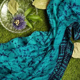 hc lungi for Men Cotton Batik Unstitched 2 Meter Greenish Blue image 4