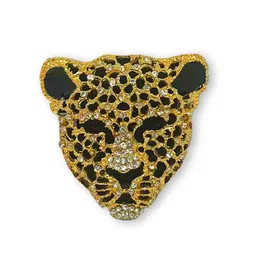 bheral mega store Attracted Design Stone Studded Golden Color Panther Shape Metal Brooch/Lapel Pin For Men/Women image 1