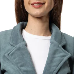 campus sutra Suede Women's Single Breasted Standard Length Coat image 4