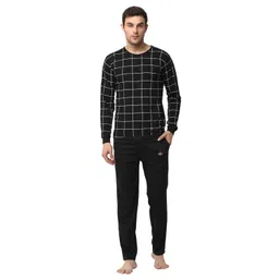 mack jonney Cotton Blend Night Suit Pajama Set for Men's with Round Neck Full Sleeve T-Shirt and Track Pant-Vj-Mns-Ttp-Group24 image 1