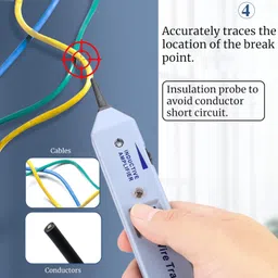 aunmas Network Cable Tester, Tone Generator Kit, 200EP Wire Tracer Circuit Tester Tone Tracing Probe Kit Cable Tester ine Finder Toner for Network Cable Collation image 4