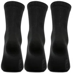bonjour Men's Cushioned Black Joggers Quarter Ankle Sports Socks- Pack of 3, Free Size image 3