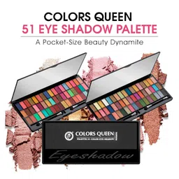 Colors Queen Ultra Pigmented 51 Colors Eyeshadow Palette with Brush | Long Wearing & Easily Blendable Eye Makeup Palette | Eyeshadow Palette with Matte, Shimmery & Metallic Finish (02) image 3